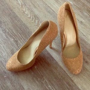 Brian Atwood Gold Sparkle Heels